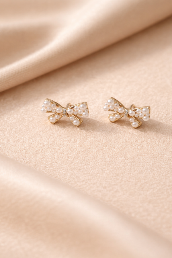 Nova Bow Earrings(Silver Plated)