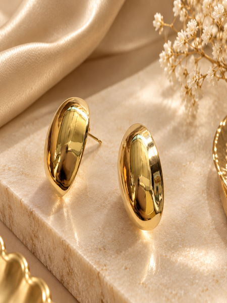Solaris Stud Gold plated Earrings