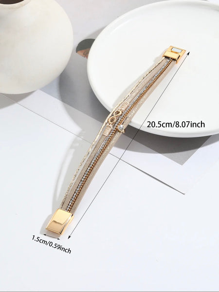 Infinity PU Leather Bracelet (Magnetic Lock)