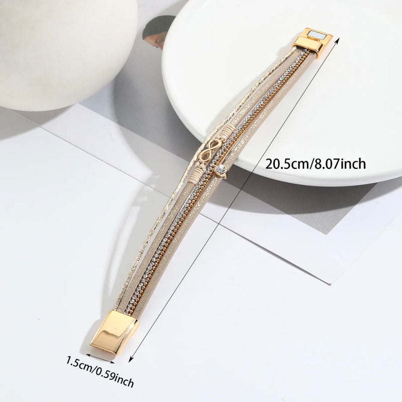 Infinity PU Leather Bracelet (Magnetic Lock)