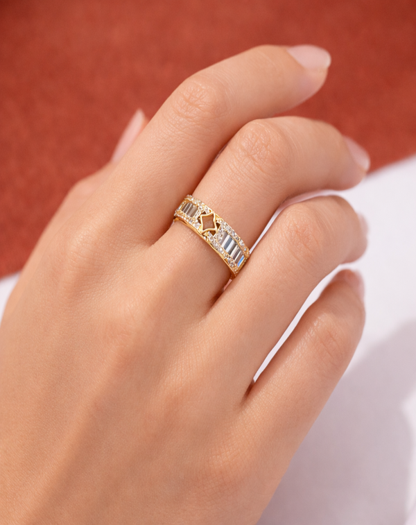 Gleam Starlight 18K Gold Plated Ring