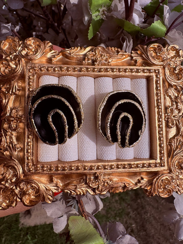 Faye-18 k Gold plated The Golden Eclipse stud earrings