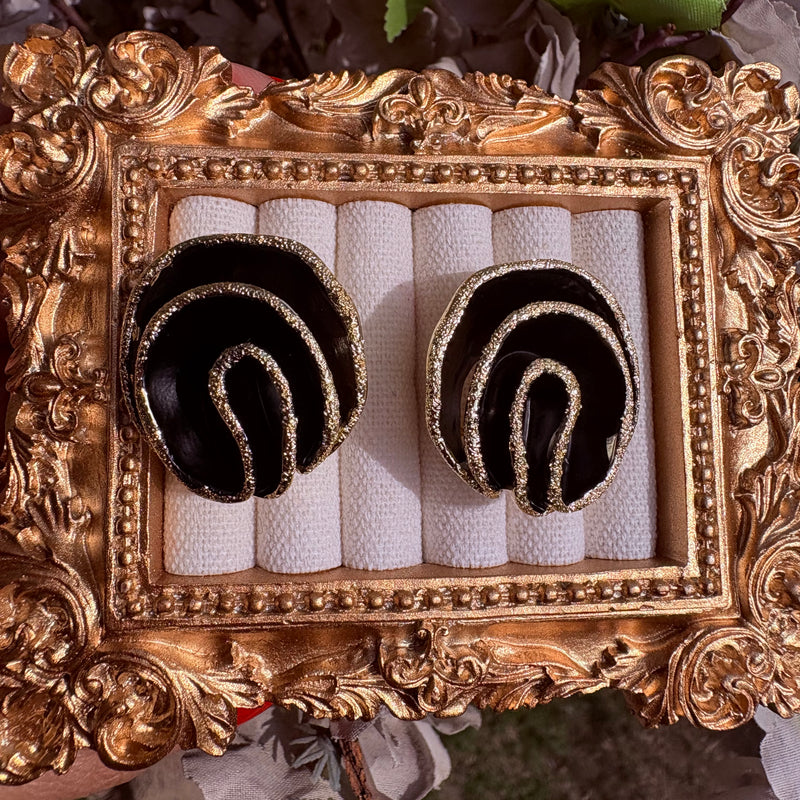 Faye-18 k Gold plated The Golden Eclipse stud earrings