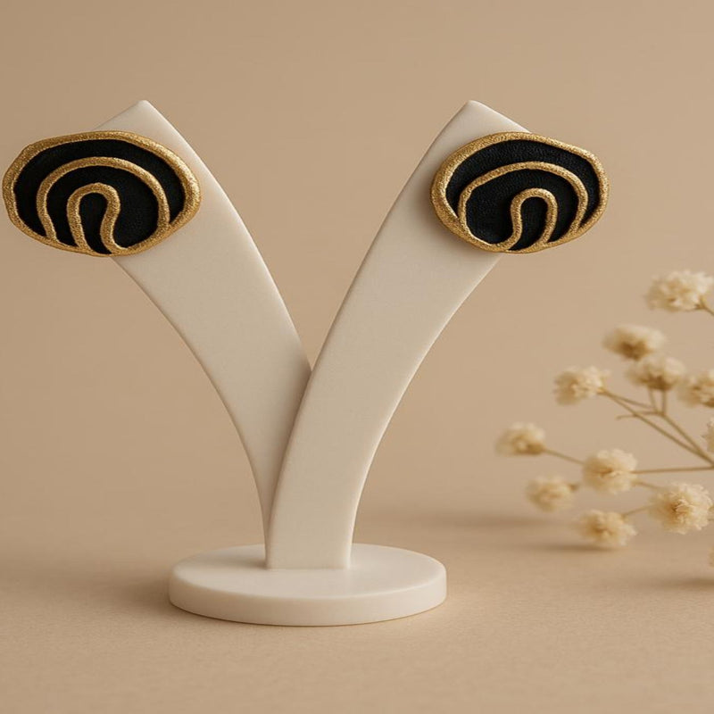 Faye-18 k Gold plated The Golden Eclipse stud earrings