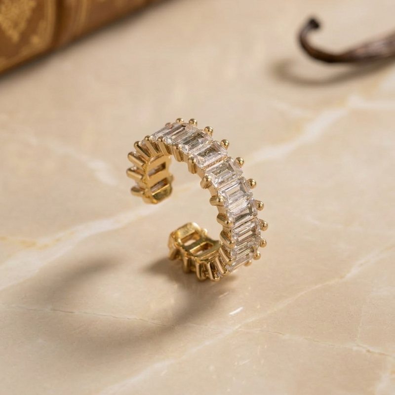 Star Lore Zirconia Gold Plated Ring(Adjustable)