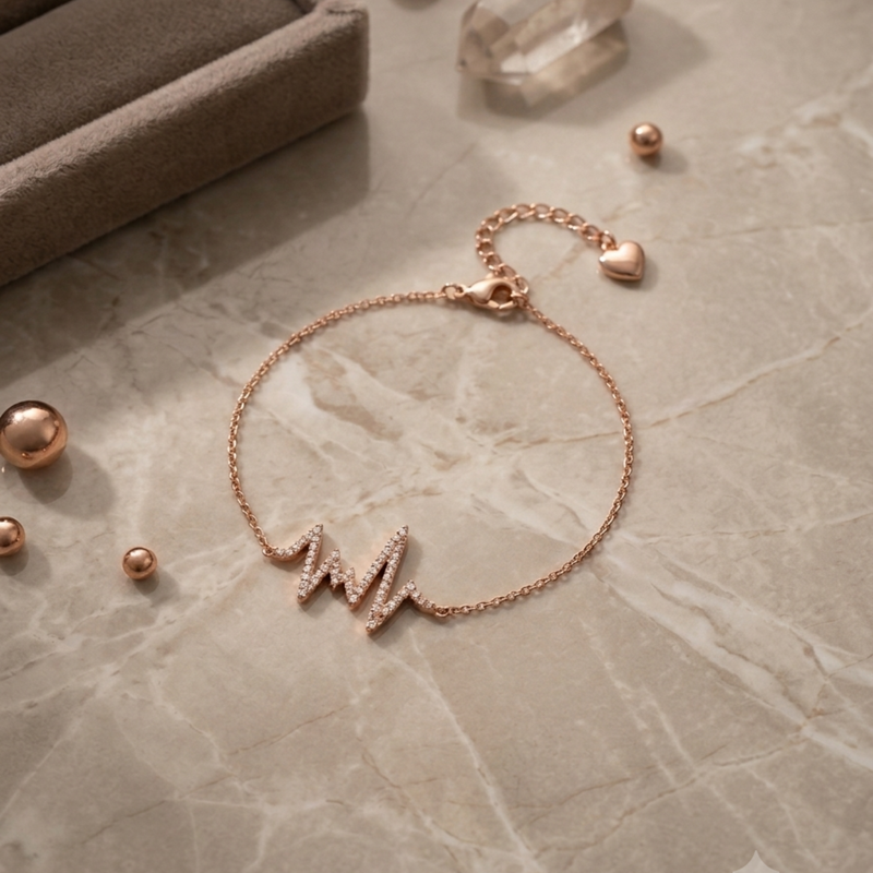 Heartline 14 k Gold Plated Bracelet