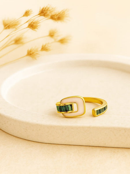 Emerald Glow Halo Ring