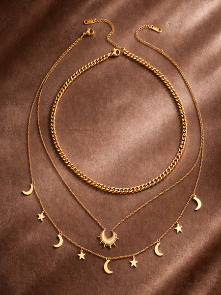 Star Charm 18K Gold Plated Chain