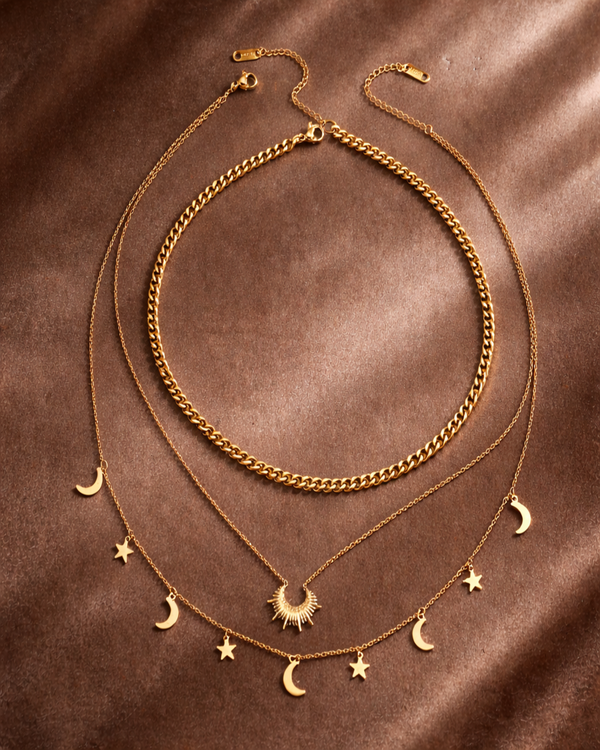 Star Charm 18K Gold Plated Chain