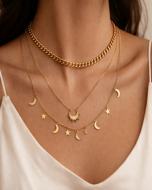 Star Charm 18K Gold Plated Chain