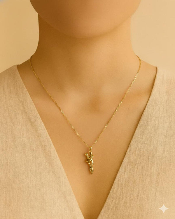 Cupid-The Golden Embrace Necklace