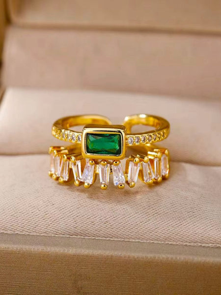 Emerald Promise Gold Plated Ring