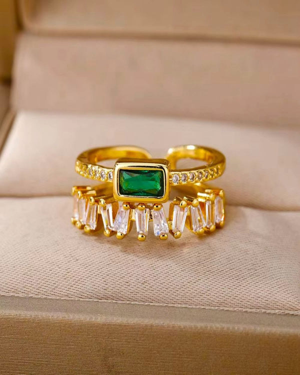 Emerald Promise Gold Plated Ring