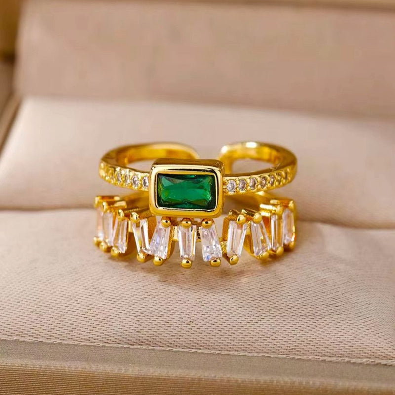Emerald Promise Gold Plated Ring