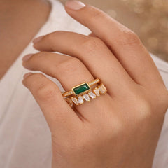 Emerald Promise Gold Plated Ring