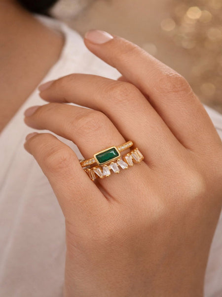 Emerald Promise Gold Plated Ring
