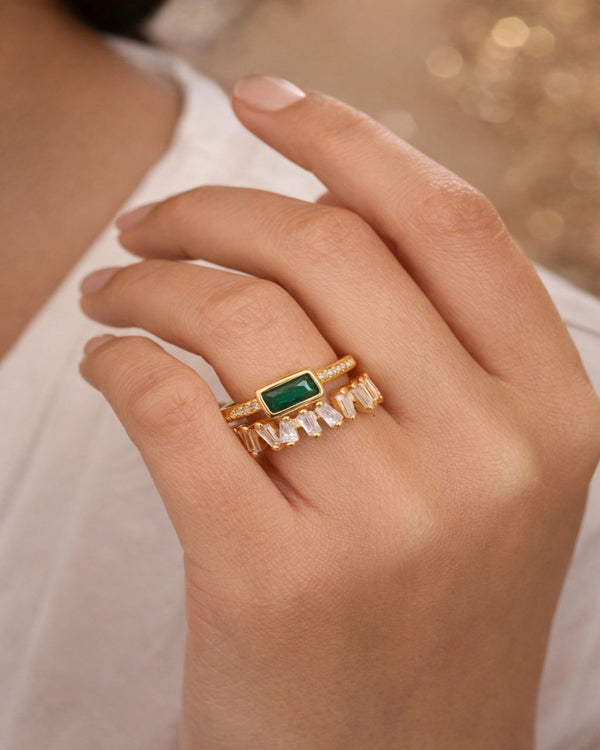 Emerald Promise Gold Plated Ring