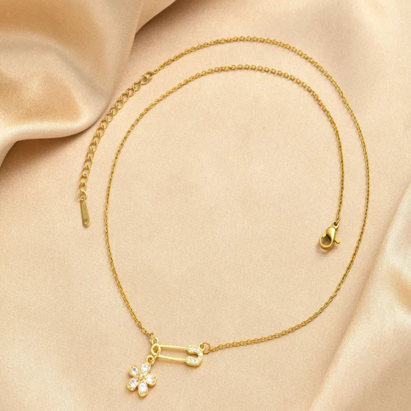 Astra Pindrop with charms 18K Real Gold Plated Chain