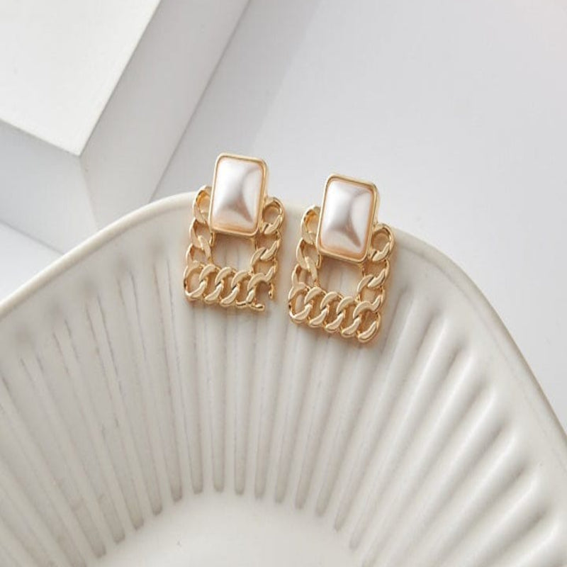 Lunar Frame Stud Earrings