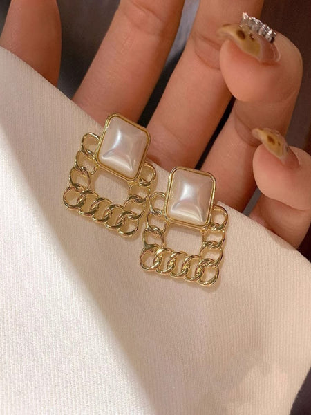 Lunar Frame Stud Earrings