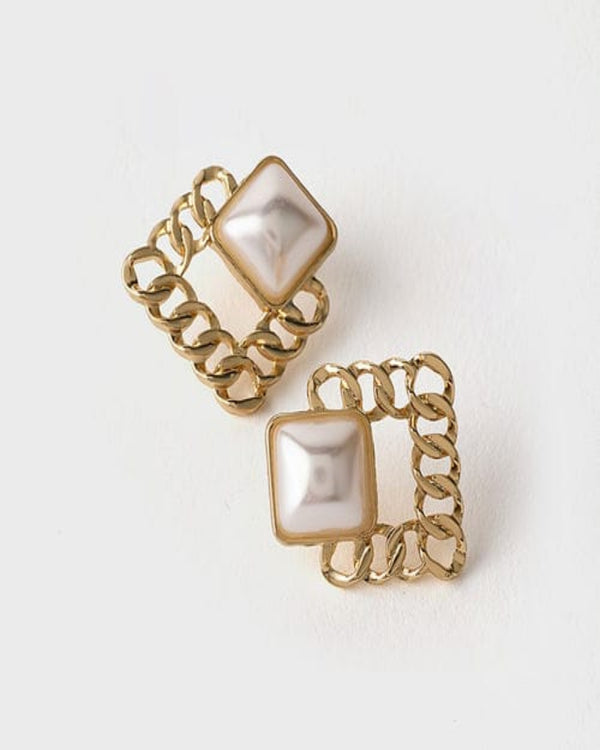 Lunar Frame Stud Earrings