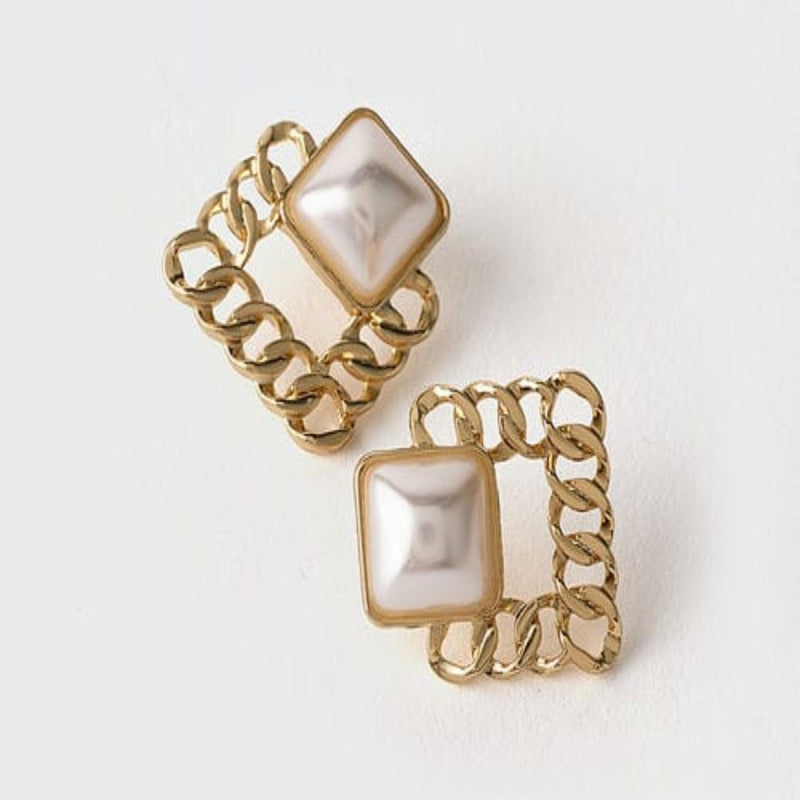 Lunar Frame Stud Earrings