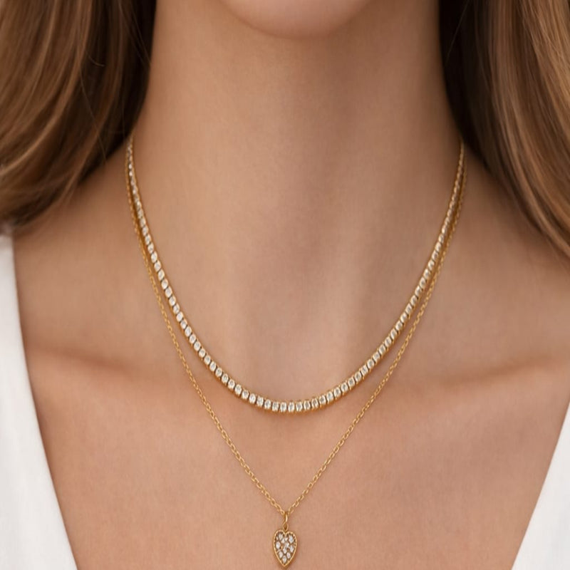 Stellar Heart 18K Gold Plated Chain