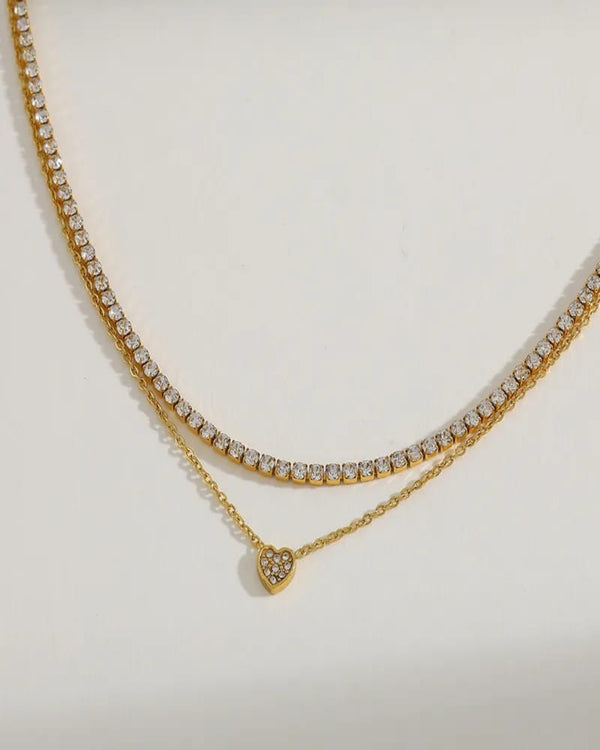 Stellar Heart 18K Gold Plated Chain