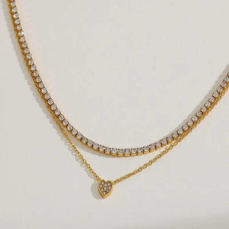 Stellar Heart 18K Gold Plated Chain