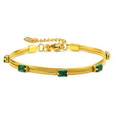 Eterna Green 18K Gold Plated Bracelet
