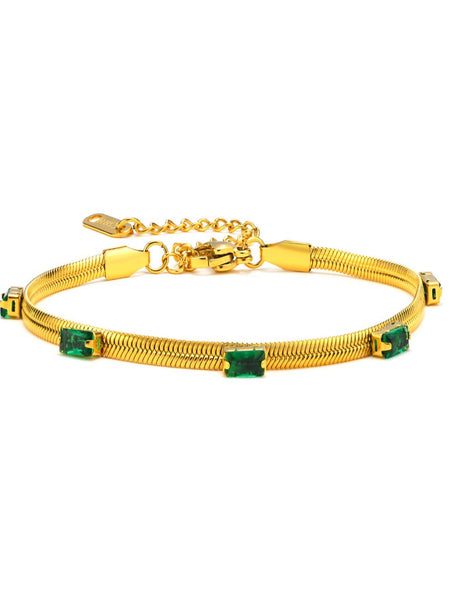 Eterna Green 18K Gold Plated Bracelet