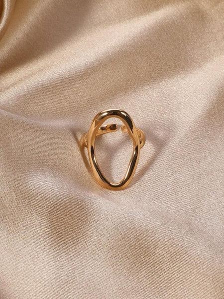 Halo Gold Plated Ring (Adjustable)