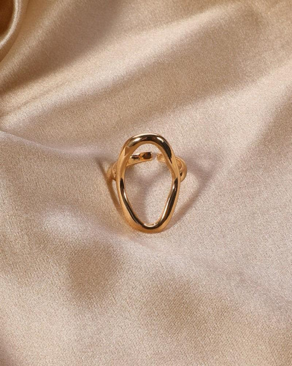 Halo Gold Plated Ring (Adjustable)