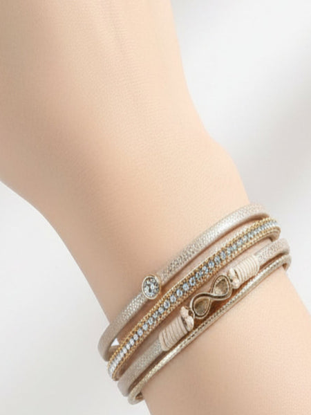 Infinity PU Leather Bracelet (Magnetic Lock)