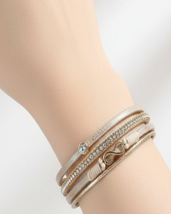 Infinity PU Leather Bracelet (Magnetic Lock)