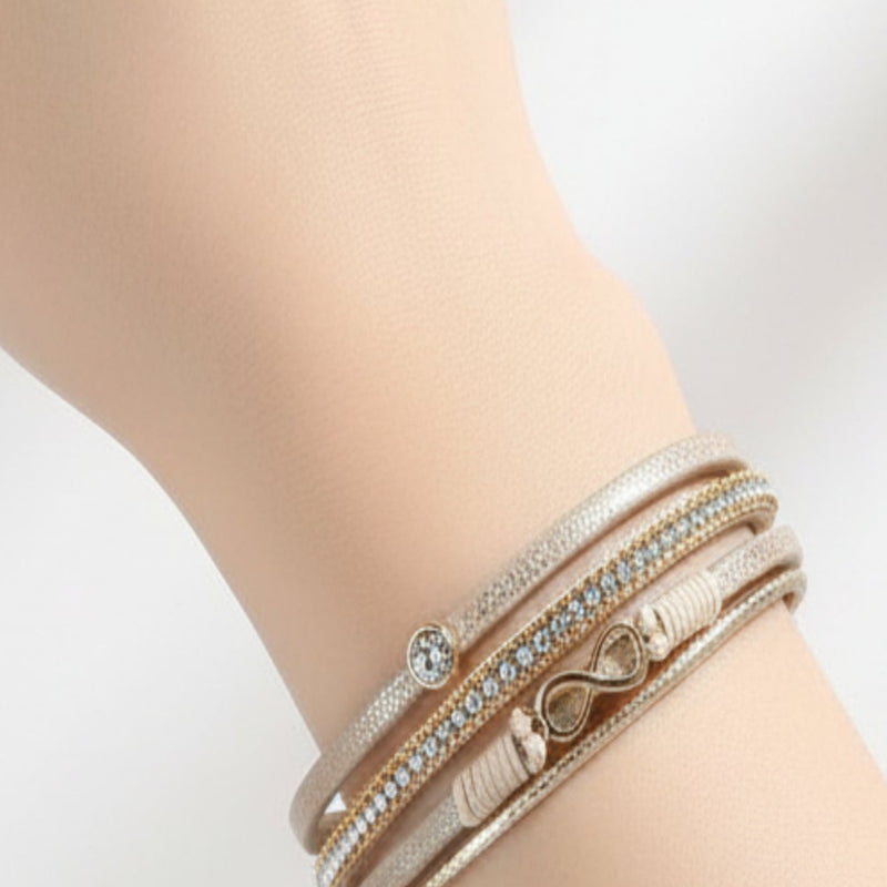 Infinity PU Leather Bracelet (Magnetic Lock)