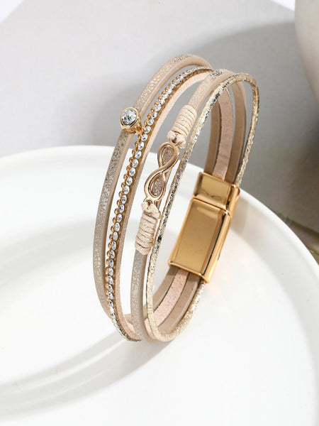 Infinity PU Leather Bracelet (Magnetic Lock)