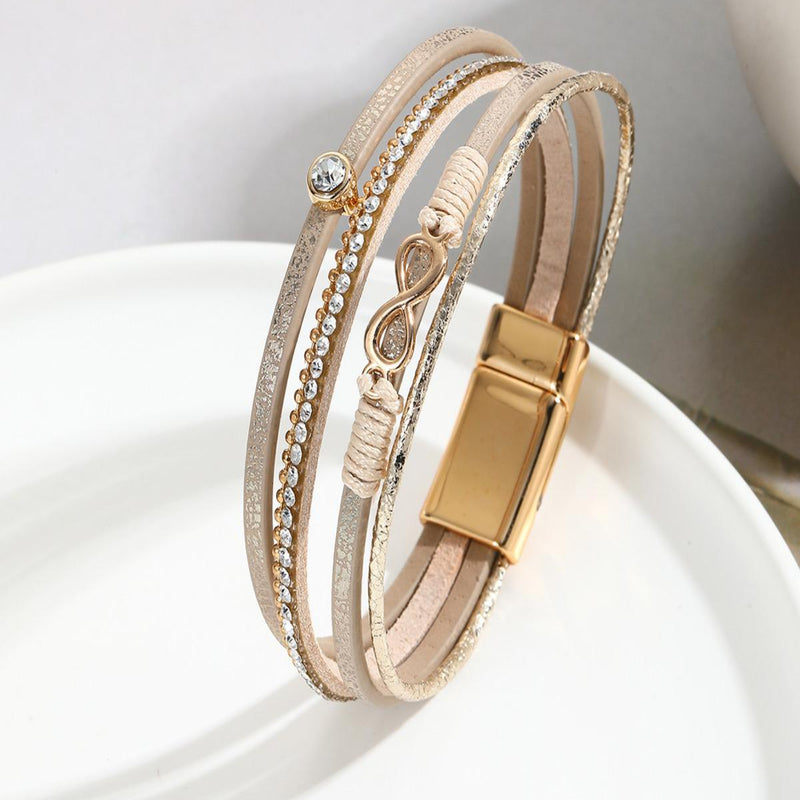 Infinity PU Leather Bracelet (Magnetic Lock)