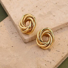 Solar Spiral 18K Gold Plated Earrings