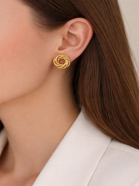 Solar Spiral 18K Gold Plated Earrings