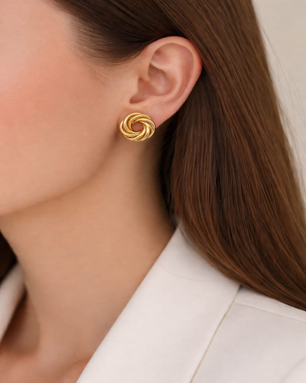 Solar Spiral 18K Gold Plated Earrings