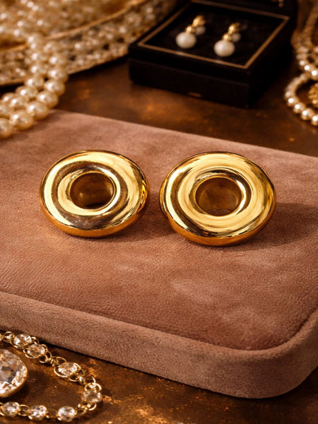 Golden Orbit Stud Earrings