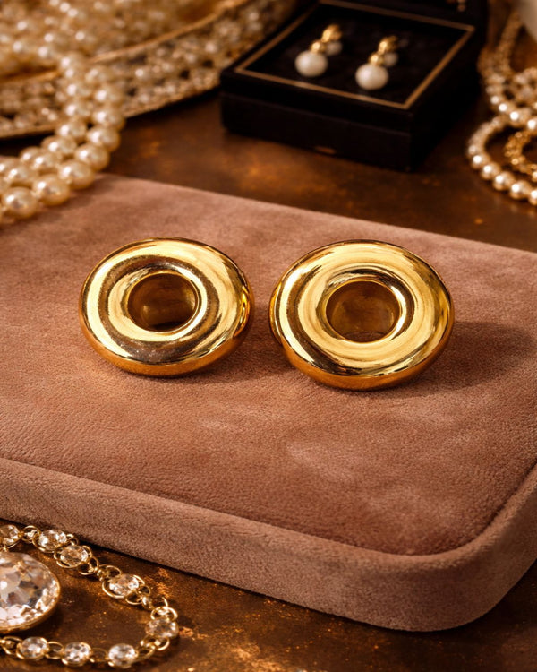 Golden Orbit Stud Earrings