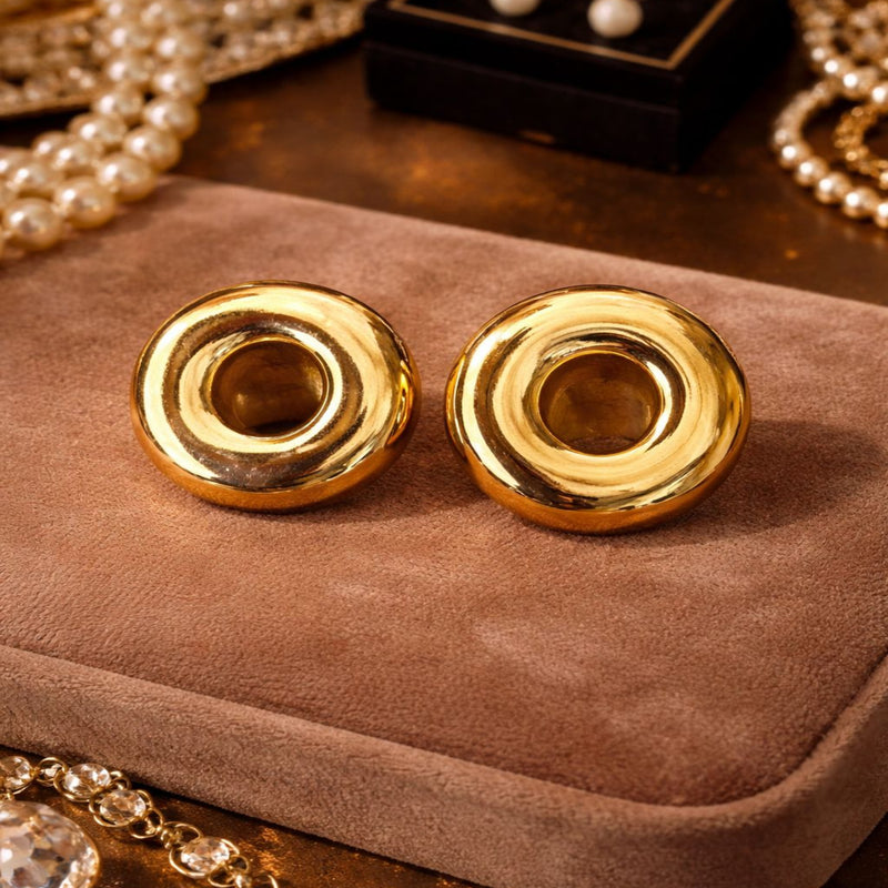 Golden Orbit Stud Earrings