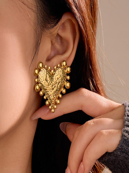 Stellar Heart 18K Gold Plated Earrings