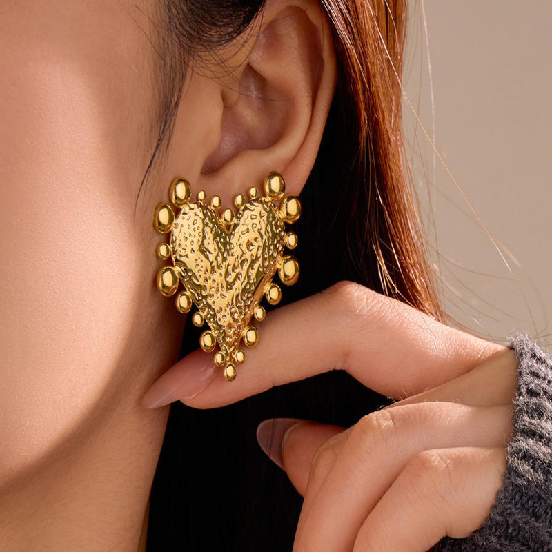 Stellar Heart 18K Gold Plated Earrings