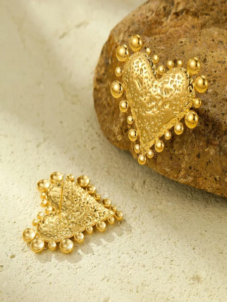 Stellar Heart 18K Gold Plated Earrings