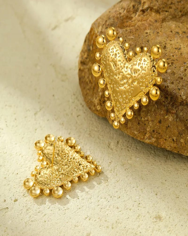 Stellar Heart 18K Gold Plated Earrings