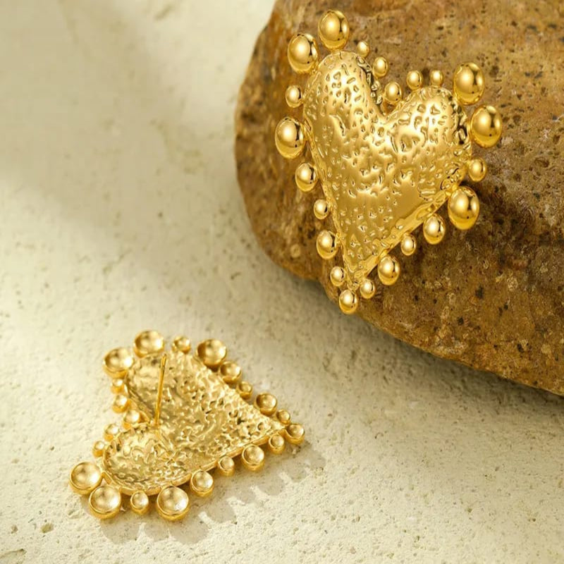 Stellar Heart 18K Gold Plated Earrings