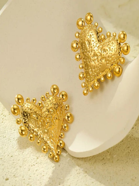 Stellar Heart 18K Gold Plated Earrings
